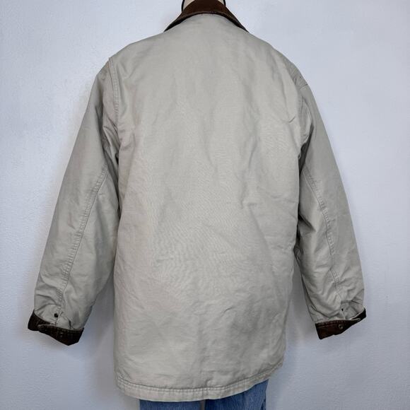 Columbia Barn Chore Jacket Coat Corduroy Collar Workwear Medium Pockets Tan - Picture 2 of 12